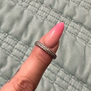 Pandora ring. Size 5. No missing stones. Sterling silver.